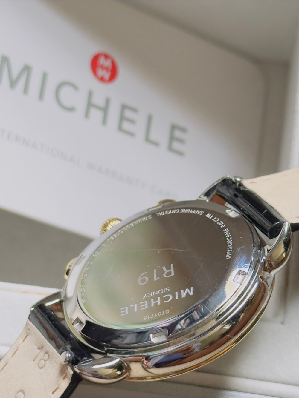 ✨Michele✨ Gold Tone Watch w/ DIAMOND Dial - Picture 5 of 15